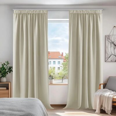 Deconovo Bege Claro Cortinas Blackout - 2 Painéis 140x200cm - Cortinas Deconovo Bege Claro Cortinas Blackout - 2 Painéis 140x200cm - Cortinas