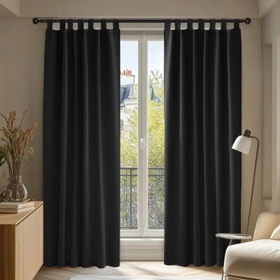 Deconovo Cortinas Blackout - 2 Painéis - 140x200 cm - Preto - Decoração Quarto Deconovo Cortinas Blackout - 2 Painéis - 140x200 cm - Preto - Decoração Quarto