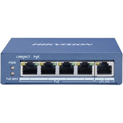 Switch Ethernet Gigabit Non géré Hikvision - 5 Ports - PoE - 1U - Publicité Switch Ethernet Gigabit Non géré Hikvision - 5 Ports - PoE - 1U - Publicité