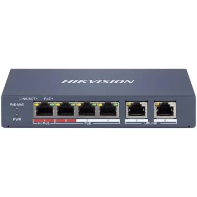 Hikvision DS-3E1106HP-EI Managed Switch - 6 Ports, PoE+ Hikvision DS-3E1106HP-EI Managed Switch - 6 Ports, PoE+