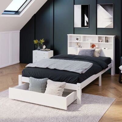 HAUSS SPOLE - Letto contenitore bianco 90x200 - Bed HAUSS SPOLE - Letto contenitore bianco 90x200 - Bed