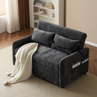 WISHDOR - Divano letto 2 posti grigio - Grey - USB charging - Sofa bed WISHDOR - Divano letto 2 posti grigio - Grey - USB charging - Sofa bed