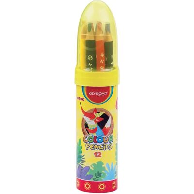 Crayons de Couleur Jumbo en Forme de Fusée - Keyroad - Publicité Crayons de Couleur Jumbo en Forme de Fusée - Keyroad - Publicité