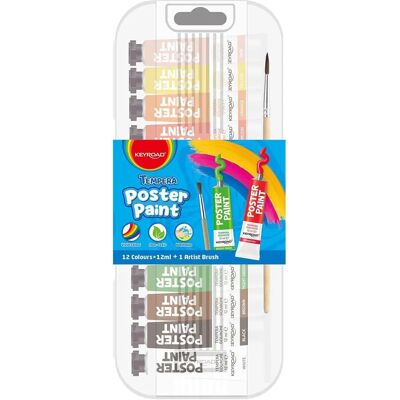 Peintures pour Affiches KEYROAD - 12x12ml Multicolores avec Pinceau Gratuit - Publicité Peintures pour Affiches KEYROAD - 12x12ml Multicolores avec Pinceau Gratuit - Publicité