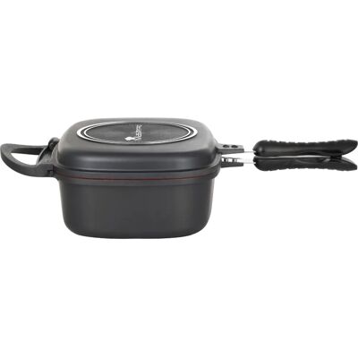 Masterpro Doppel-Induktionspfanne - 30x24x12cm, Schwarz, Assado MP Masterpro Doppel-Induktionspfanne - 30x24x12cm, Schwarz, Assado MP