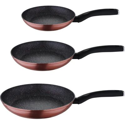 Ensemble de 3 Poêles en Cuivre et Aluminium Forgé San Ignacio - Set d'ustensiles de cuisine - Publicité Ensemble de 3 Poêles en Cuivre et Aluminium Forgé San Ignacio - Set d'ustensiles de cuisine - Publicité