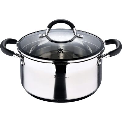 Masterpro BGMP-1502-BK Edelstahl 5 L Kochtopf mit Deckel - Küchengerät Masterpro BGMP-1502-BK Edelstahl 5 L Kochtopf mit Deckel - Küchengerät