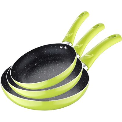 Set de Cuisine Vert San Ignacio - 3 Poêles Antiadhésives en Aluminium Set de Cuisine Vert San Ignacio - 3 Poêles Antiadhésives en Aluminium