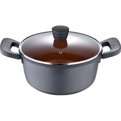San Ignacio Bronze Cast Aluminium Induction Non-stick Casserole - 24cm San Ignacio Bronze Cast Aluminium Induction Non-stick Casserole - 24cm