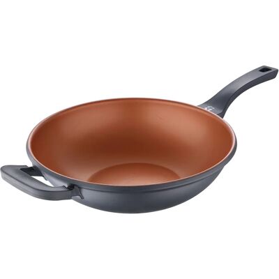 San Ignacio Castanho de Bronze Alumínio Fundido Wok Antiaderente - 32cm Preto/Laranja Ouro Rosa San Ignacio Castanho de Bronze Alumínio Fundido Wok Antiaderente - 32cm Preto/Laranja Ouro Rosa