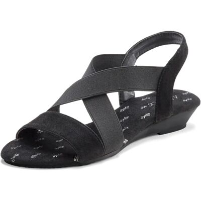 VIVANCE Schwarze Vegane Sandalen - Legere Offene Schuhe VIVANCE Schwarze Vegane Sandalen - Legere Offene Schuhe
