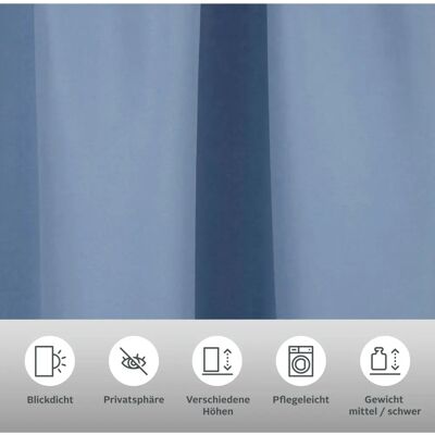 Home Affaire Parry Blaue Gardinen - 2er-Set, 145x140cm, blickdicht Home Affaire Parry Blaue Gardinen - 2er-Set, 145x140cm, blickdicht