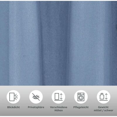 Home affaire Parry Recyceltes Polyester Blaue Vorhänge - 2er Set Home affaire Parry Recyceltes Polyester Blaue Vorhänge - 2er Set