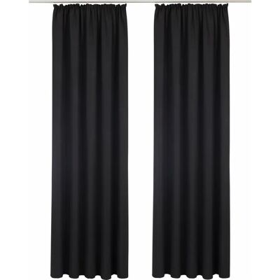 BRUNO BANANI Lagan Vorhang - Mikrofaser, Schwarz, 145cm, 140cm BRUNO BANANI Lagan Vorhang - Mikrofaser, Schwarz, 145cm, 140cm