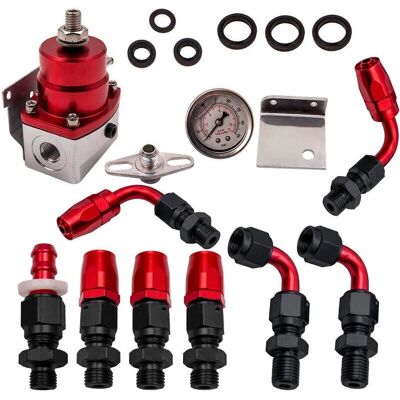 Kit regulador de presión de combustible ajustable MAXPEEDINGRODS - AN6 - 100psi Kit regulador de presión de combustible ajustable MAXPEEDINGRODS - AN6 - 100psi