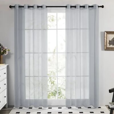 DECONOVO - Voile Rings 140x290 - Cinza - Curtains DECONOVO - Voile Rings 140x290 - Cinza - Curtains