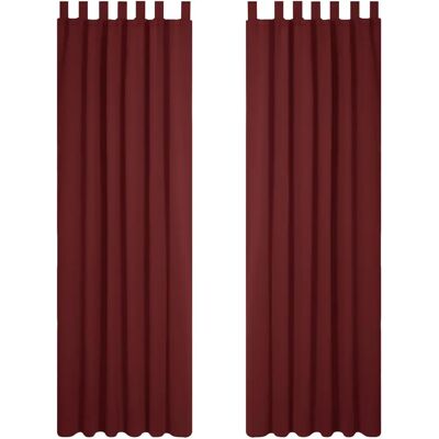 Deconovo - Cortinas opacas color rojo oscuro - 2 piezas 140x290 cm Deconovo - Cortinas opacas color rojo oscuro - 2 piezas 140x290 cm