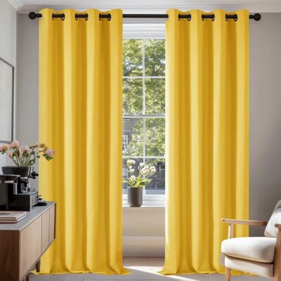 Cortinas Blackout Amarelas Deconovo - 140x220 cm - Escurecimento do quarto Cortinas Blackout Amarelas Deconovo - 140x220 cm - Escurecimento do quarto