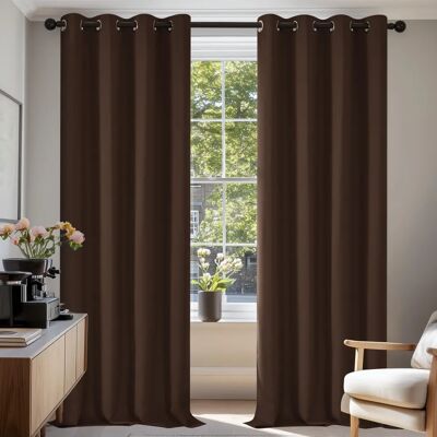 Cortinas blackout de Deconovo Chocolate - Conjunto de 2, 140x245 cm Cortinas blackout de Deconovo Chocolate - Conjunto de 2, 140x245 cm