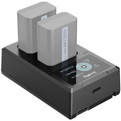 SmallRig Sony NP-FW50 Batteriladdare - Dubbla USB-C & LCD SmallRig Sony NP-FW50 Batteriladdare - Dubbla USB-C & LCD