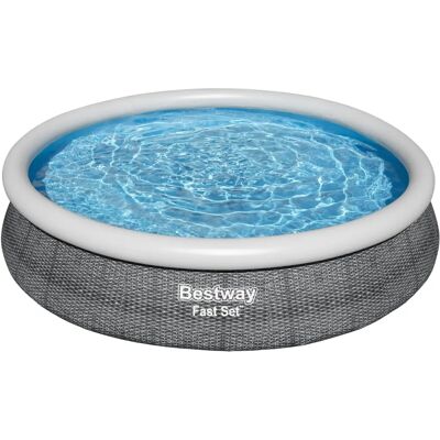 Bestway Rattan Cinza 366x76cm Piscina Autoportante - Fast Set Bestway Rattan Cinza 366x76cm Piscina Autoportante - Fast Set