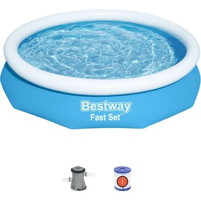 Piscine Gonflable Bestway Bleue - 305x66cm - 3200L - avec Pompe Filtrante - Publicité Piscine Gonflable Bestway Bleue - 305x66cm - 3200L - avec Pompe Filtrante - Publicité
