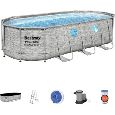 Piscine Power Steel Swim Vista 549x274x122 cm - Familiale - Publicité Piscine Power Steel Swim Vista 549x274x122 cm - Familiale - Publicité