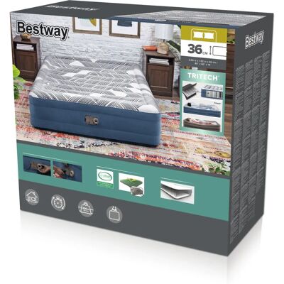 Bestway 6712Y Doppel-Luftmatratze - TRITECH, Elektrische Pumpe, 2 Personen Bestway 6712Y Doppel-Luftmatratze - TRITECH, Elektrische Pumpe, 2 Personen