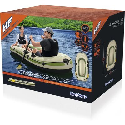 Vas de pescuit gonflabil Bestway Hydro-Force Voyager X2 - 2 persoane, material durabil Vas de pescuit gonflabil Bestway Hydro-Force Voyager X2 - 2 persoane, material durabil