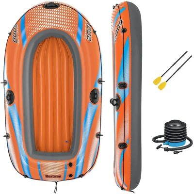 Bestway Orange Aufblasbares Boot - 1,96m x 1,06m - Familienwasserfahrzeug Bestway Orange Aufblasbares Boot - 1,96m x 1,06m - Familienwasserfahrzeug
