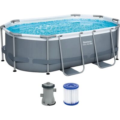 Piscine ovale Steel Pro MAX de Bestway - 305x200x84 cm - 3.668L - Publicité Piscine ovale Steel Pro MAX de Bestway - 305x200x84 cm - 3.668L - Publicité