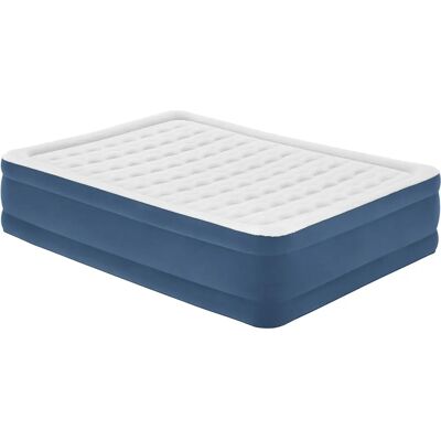 Matelas gonflable double Bestway 67624 / 25 avec pompe intégrée - Bleu, Blanc - Publicité Matelas gonflable double Bestway 67624 / 25 avec pompe intégrée - Bleu, Blanc - Publicité