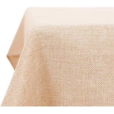 Deconovo Toalha de mesa impermeável em falso linho amarelo claro - 140x240 cm Deconovo Toalha de mesa impermeável em falso linho amarelo claro - 140x240 cm