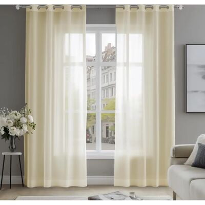 DECONOVO - Cortinas de voil decorativas 140x240 - Bege - Cortinas DECONOVO - Cortinas de voil decorativas 140x240 - Bege - Cortinas