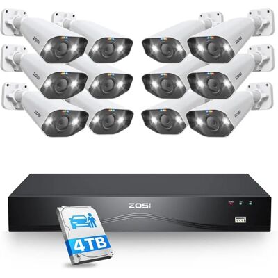 Zosi - Kit PoE 4K - Caméras de surveillance 12 pièces 8MP - NVR 16CH 4TB - Publicité Zosi - Kit PoE 4K - Caméras de surveillance 12 pièces 8MP - NVR 16CH 4TB - Publicité