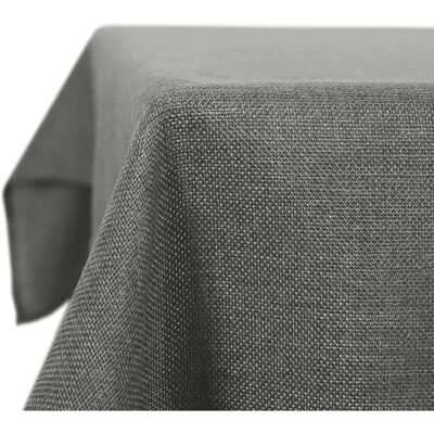 Deconovo Toalha de Mesa Impermeável em Falso Linho Cinza Escuro 130x130cm Deconovo Toalha de Mesa Impermeável em Falso Linho Cinza Escuro 130x130cm