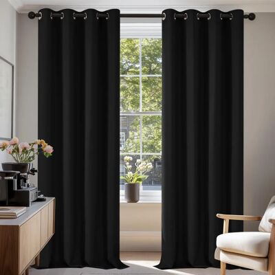 Rideaux occultants Deconovo 140x245cm - Nero - Publicité Rideaux occultants Deconovo 140x245cm - Nero - Publicité