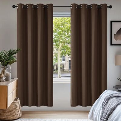 Deconovo Marron 140x175 cm Rideaux occultants - Tissu occultant Deconovo Marron 140x175 cm Rideaux occultants - Tissu occultant