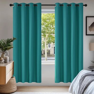 Deconovo Turchese Cortinas blackout - 2 peças - 140x175 cm Deconovo Turchese Cortinas blackout - 2 peças - 140x175 cm