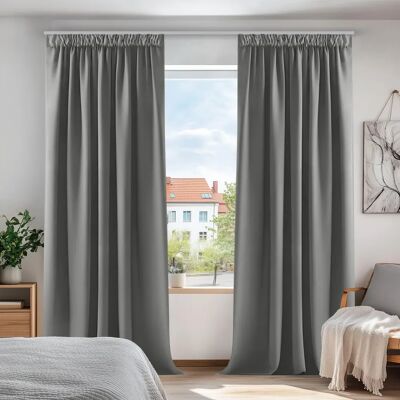 Cortinas de Escurecimento Cinza Claro - 2 peças 140x245 cm Cortinas de Escurecimento Cinza Claro - 2 peças 140x245 cm