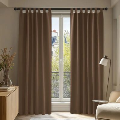 Rideaux occultants marron Deconovo - Chambre - 2 panneaux - 140x175 cm - Publicité Rideaux occultants marron Deconovo - Chambre - 2 panneaux - 140x175 cm - Publicité