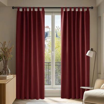 Cortinas Blackout Deconovo - 140x245 cm - Rosso Scuro Cortinas Blackout Deconovo - 140x245 cm - Rosso Scuro