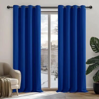 Cortinas Blackout Azuis Deconovo - 140x260 cm - Escurecimento, 2 Painéis Cortinas Blackout Azuis Deconovo - 140x260 cm - Escurecimento, 2 Painéis