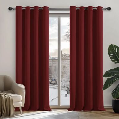 Deconovo - Rideaux occultants - 2 pièces - 132x214 cm - Rouge foncé - Rideaux Deconovo - Rideaux occultants - 2 pièces - 132x214 cm - Rouge foncé - Rideaux