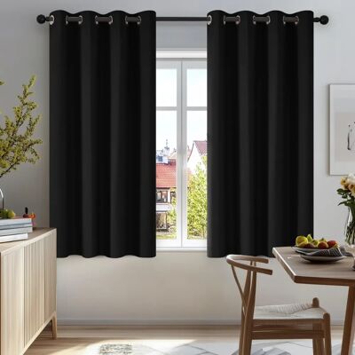 Rideaux occultants Deconovo - 132x138 cm - Noir - Publicité Rideaux occultants Deconovo - 132x138 cm - Noir - Publicité