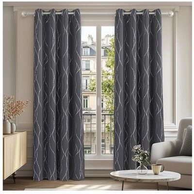 DECONOVO - Fili d'Argento Oscuranti - Grigio Scuro - 140x180 cm - Curtains - Publicité DECONOVO - Fili d'Argento Oscuranti - Grigio Scuro - 140x180 cm - Curtains - Publicité