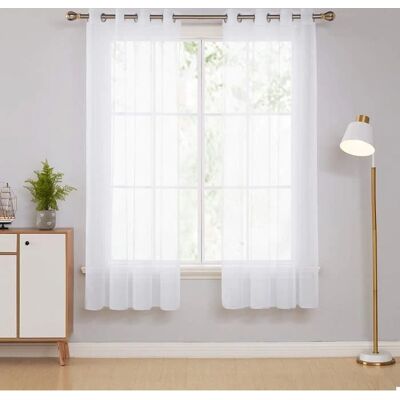 Ensemble de rideaux en voile blanc Deconovo - Décoration intérieure 2 panneaux 140x180 cm - Publicité Ensemble de rideaux en voile blanc Deconovo - Décoration intérieure 2 panneaux 140x180 cm - Publicité