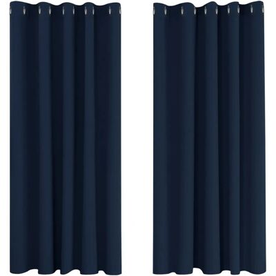 Rideaux occultants bleu marine Deconovo - 2 pièces 168x138 cm - Décoration intérieure Rideaux occultants bleu marine Deconovo - 2 pièces 168x138 cm - Décoration intérieure