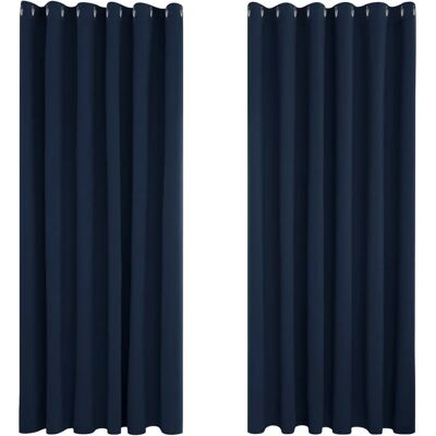 Deconovo - Panneaux occultants 229x229 - Blu Navy - Rideaux - Publicité Deconovo - Panneaux occultants 229x229 - Blu Navy - Rideaux - Publicité