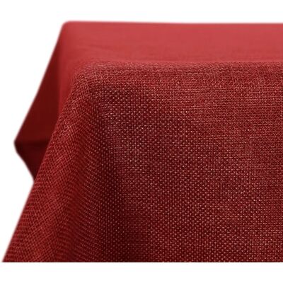 Nappe imperméable en faux lin rouge Deconovo 132x178cm - Publicité Nappe imperméable en faux lin rouge Deconovo 132x178cm - Publicité